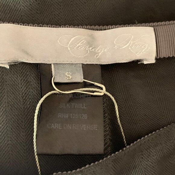 ‎Claridge + King Silk Twill charcoal gray pants - S - Picture 7 of 7